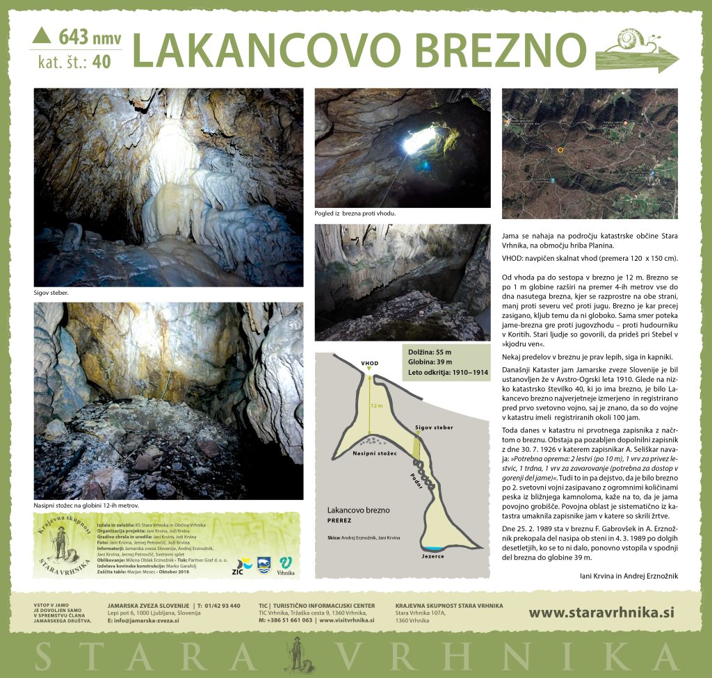stara vrhnika lakancovo brezno